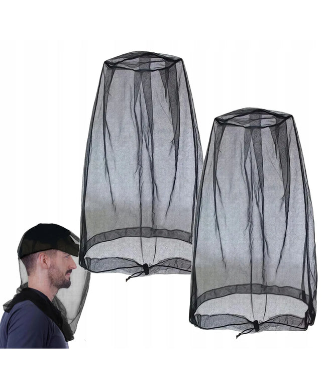 Kepurė su tinkleliu nuo uodų 2vnt. apsauginis tinklelis galvai nuo vabzdžių 46cm