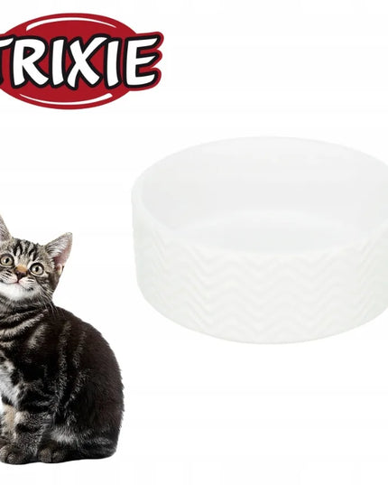 Keraminis dubenėlis šunims ir katėms Trixie 400 ml baltas