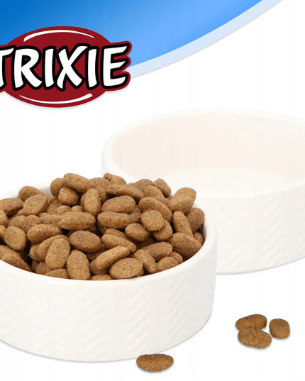 Keraminis dubenėlis šunims ir katėms Trixie 400 ml baltas