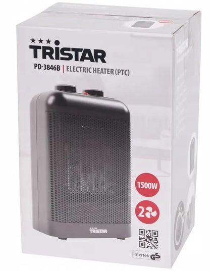Keraminis ventiliatorinis šildytuvas Tristar PD-3846B, 1500W, juodas