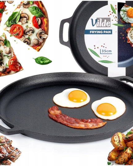 Ketaunė ketaus keptuvė dujinėms, indukcinėms viryklėms, griliui ir orkaitei, 35 cm