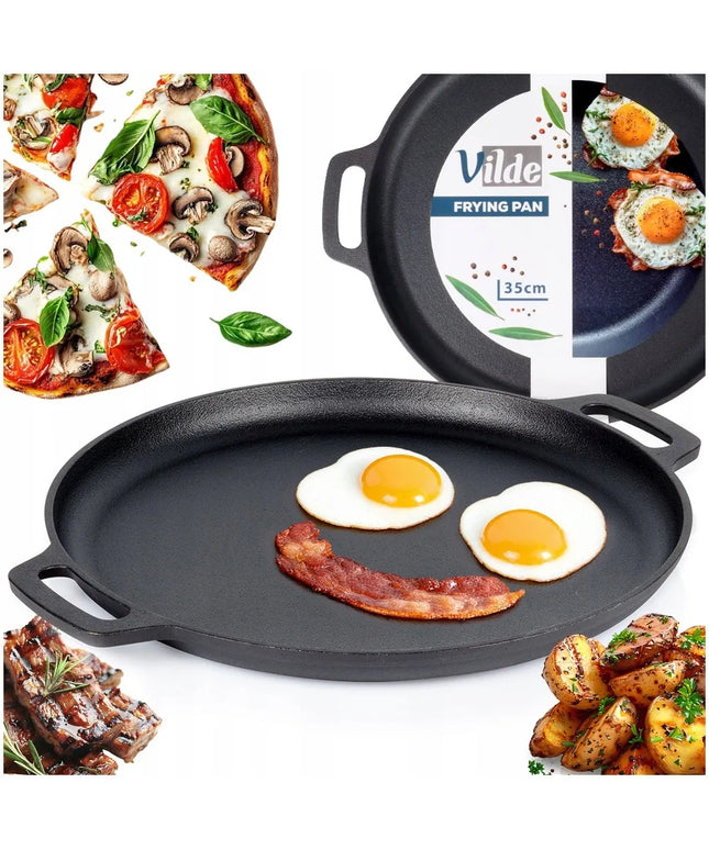 Ketaunė ketaus keptuvė dujinėms, indukcinėms viryklėms, griliui ir orkaitei, 35 cm