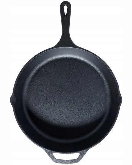 Ketaunė ketaus keptuvė dujinėms, indukcinėms viryklėms, griliui, laužui, orkaitei, 30 cm