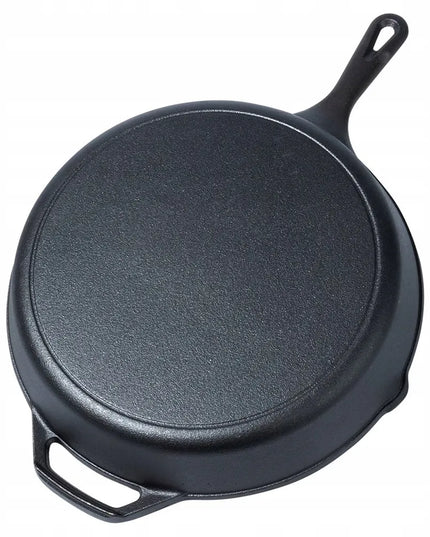 Ketaunė ketaus keptuvė dujinėms, indukcinėms viryklėms, griliui, laužui, orkaitei, 30 cm