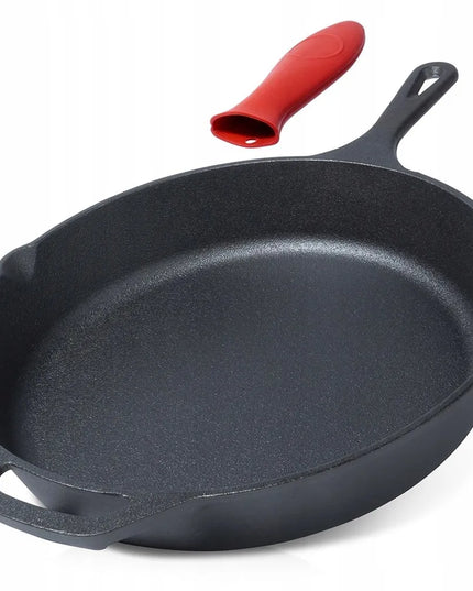 Ketaunė ketaus keptuvė dujinėms, indukcinėms viryklėms, griliui, laužui, orkaitei, 30 cm