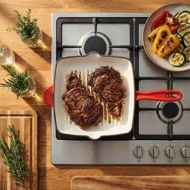 Ketinė grilio keptuvė MG Home Immortale, emaliuotas ketus, 26 cm, indukcinei ir dujinei viryklei