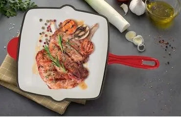 Ketinė grilio keptuvė MG Home Immortale, emaliuotas ketus, 26 cm, indukcinei ir dujinei viryklei