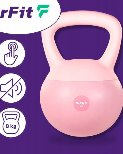 Kettlebell svoris DrFit 8 kg, rožinis