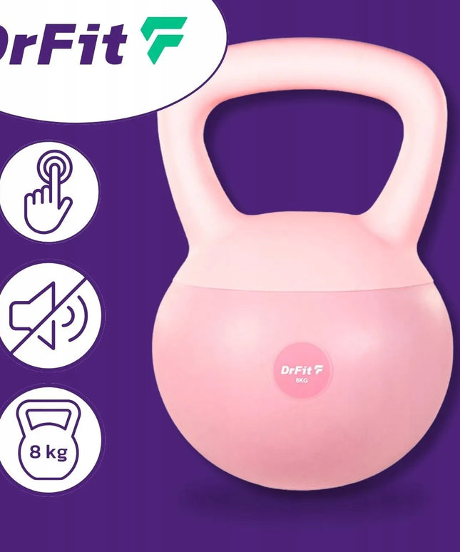 Kettlebell svoris DrFit 8 kg, rožinis