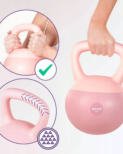 Kettlebell svoris DrFit 8 kg, rožinis