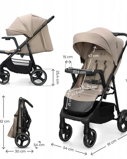 Kinderkraft TRIG 3 sportinis vežimėlis iki 22 kg su padėklu, lengvas, sulankstomas