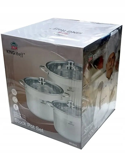 Kinghoff puodų rinkinys 6 dalių 16l/ 13l/ 11l KH-4312