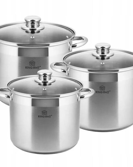 Kinghoff puodų rinkinys 6 dalių 16l/ 13l/ 11l KH-4312