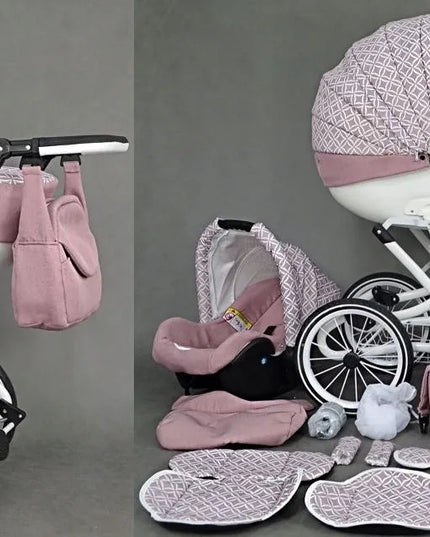 Klasikinis universalus vaikiškas vežimėlis 3in1 retro stiliaus Babe boss Roys