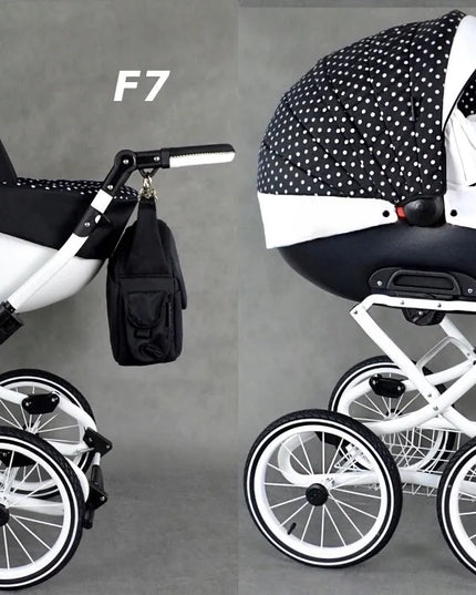 Klasikinis universalus vaikiškas vežimėlis 3in1 retro stiliaus Babe boss Roys