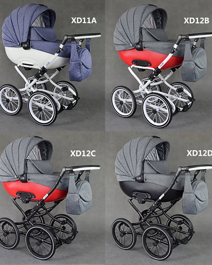 Klasikinis universalus vaikiškas vežimėlis 3in1 retro stiliaus Babe boss Roys