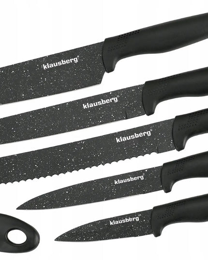 Klausberg KB-7613 marmurinės dangos virtuvinių peilių rinkinys, 6 dalių
