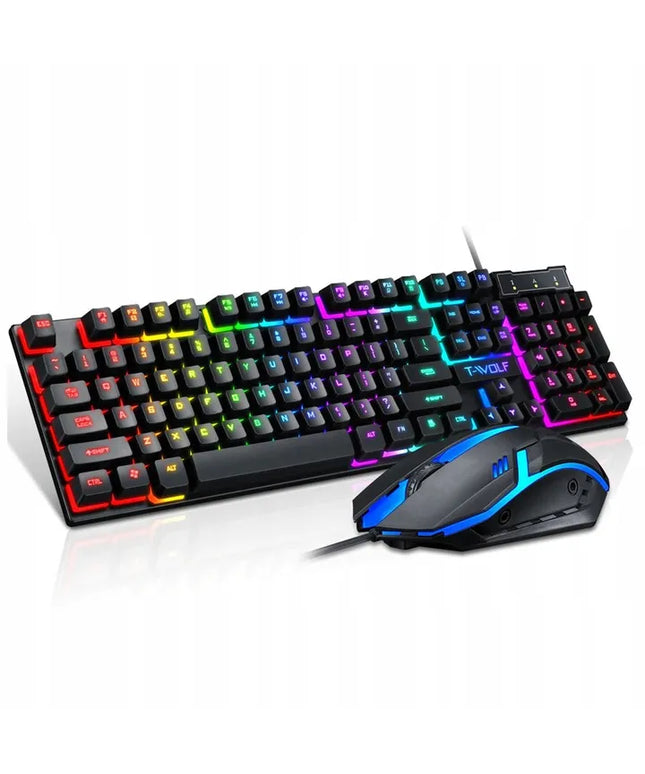Klaviatūra ir pelė T-WOLF TF200 su LED apšvietimu
