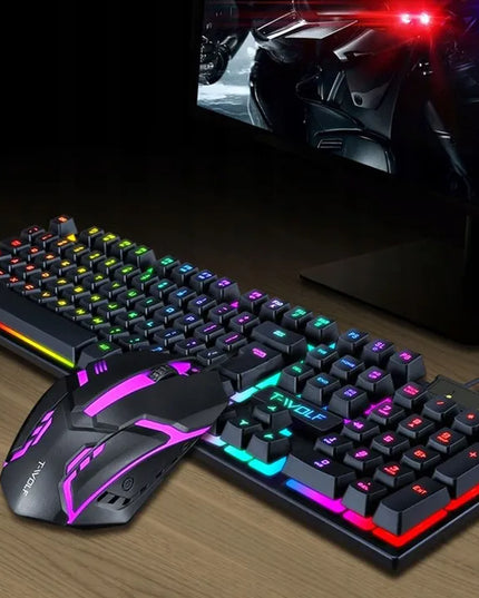 Klaviatūra ir pelė T-WOLF TF200 su LED apšvietimu