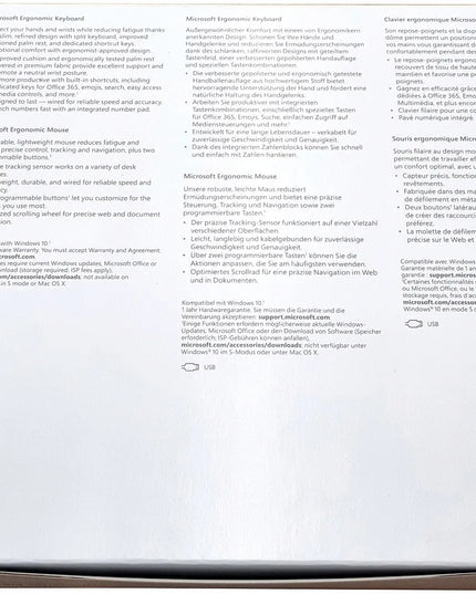 Klaviatūros ir pelės rinkinys Microsoft Ergonomic Desktop RJU-00009