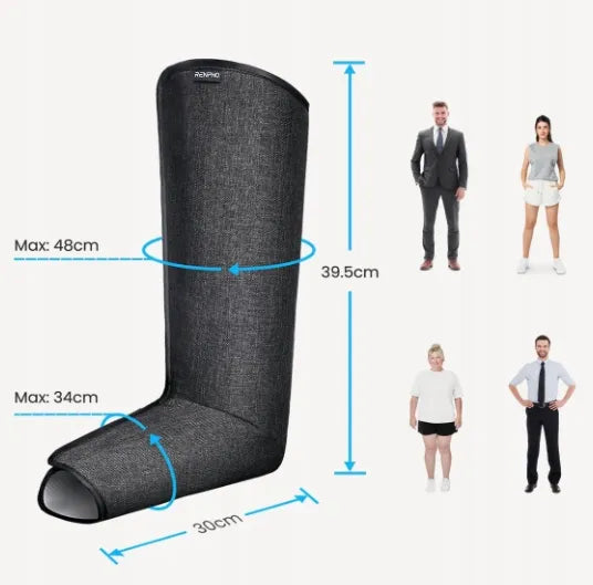 Kojų masažuoklis su šildymo funkcija, oro kompresija ir nuotolinio valdymo pulteliu, 5 režimai