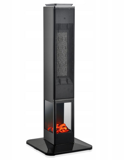 Koloninis ventiliatorinis šildytuvas su liepsnos efektu MALMO 2400W PTC, reguliuojamas termostatas, TIMER, nuotolinis valdymas