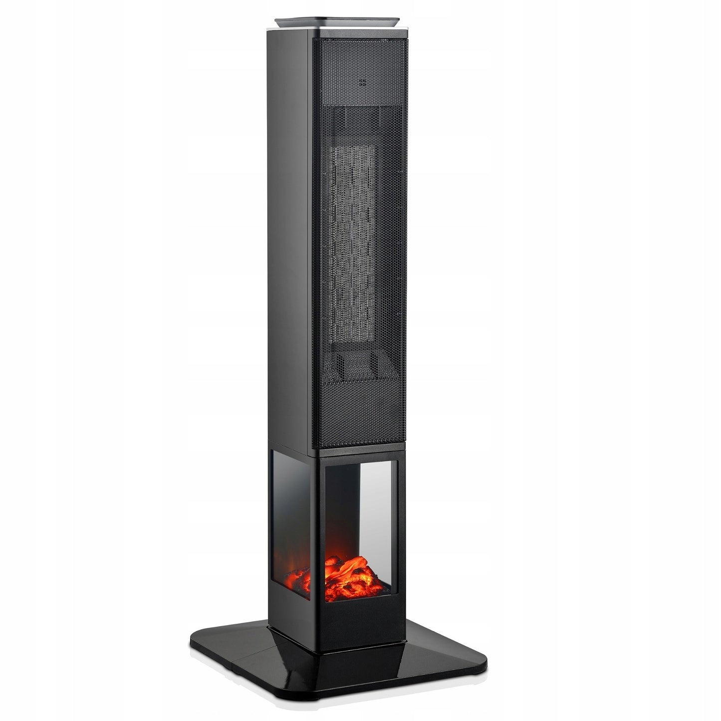 Koloninis ventiliatorinis šildytuvas su liepsnos efektu MALMO 2400W PTC, reguliuojamas termostatas, TIMER, nuotolinis valdymas
