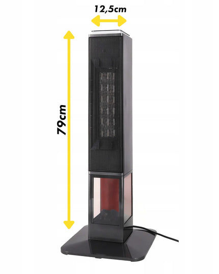 Koloninis ventiliatorinis šildytuvas su židinio efektu Mission Air MALMO Black 2400W