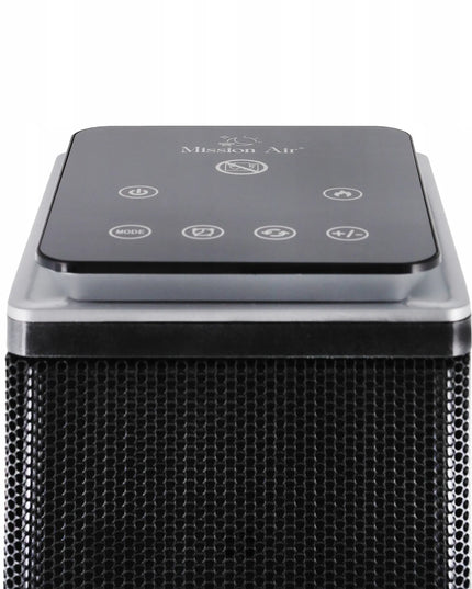 Koloninis ventiliatorinis šildytuvas su židinio efektu Mission Air MALMO Black 2400W