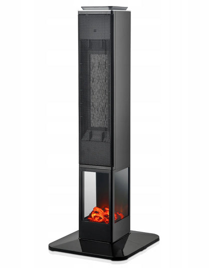Koloninis ventiliatorinis šildytuvas su židinio efektu Mission Air MALMO Black 2400W