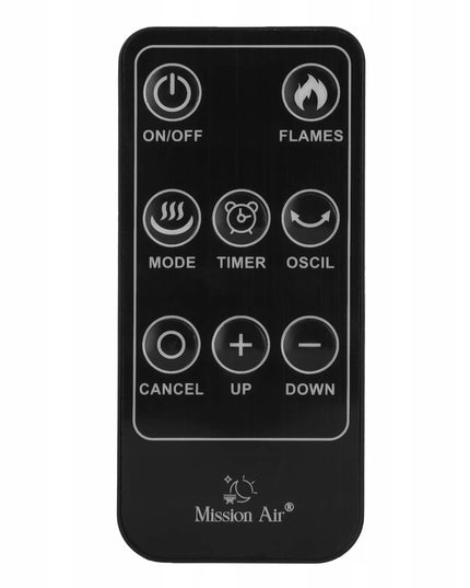 Koloninis ventiliatorinis šildytuvas su židinio efektu Mission Air MALMO Black 2400W