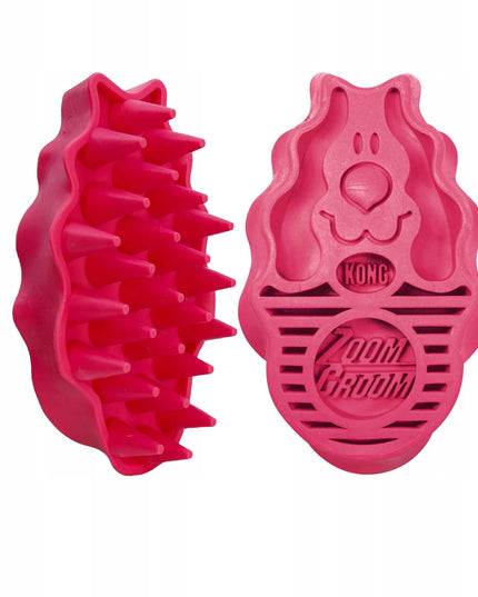 KONG ZoomGroom Raspberry L dydžio guminis šepetys šunims