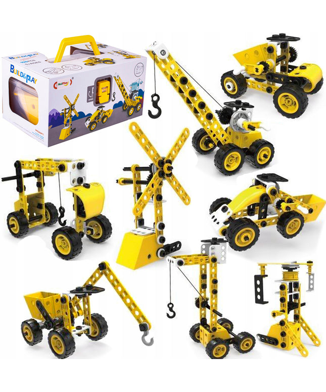 Konstruktorius vaikams „8-in-1“, kūrybinės ir edukacinės transporto priemonės (102 vnt.)