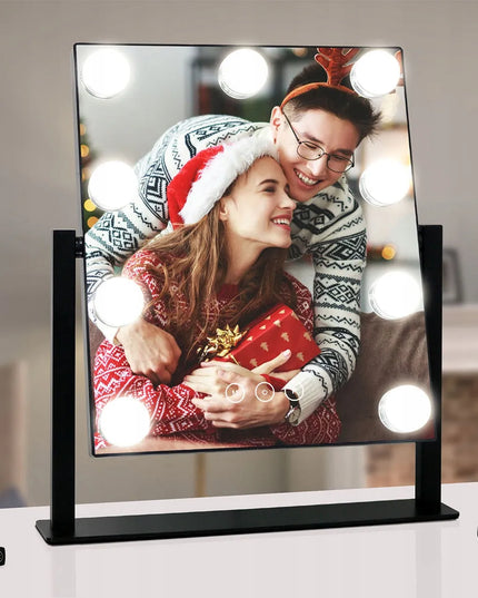 Kosmetologinis veidrodis LED Hollywood 36,5 x 29 cm, pastatomas, USB