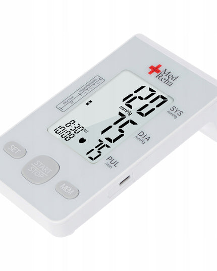 Kraujospūdžio matuoklis ant rankos automatinis elektroninis medicininis tikslus su USB jungtimi ir dideliu LCD ekranu 2x150 atminties vietų