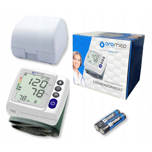 Kraujospūdžio matuoklis ant riešo OROMED ORO-SM3 automatinis medicininis su aritmijos funkcija, dideliu LCD ekranu ir 2x120 atminties vietų