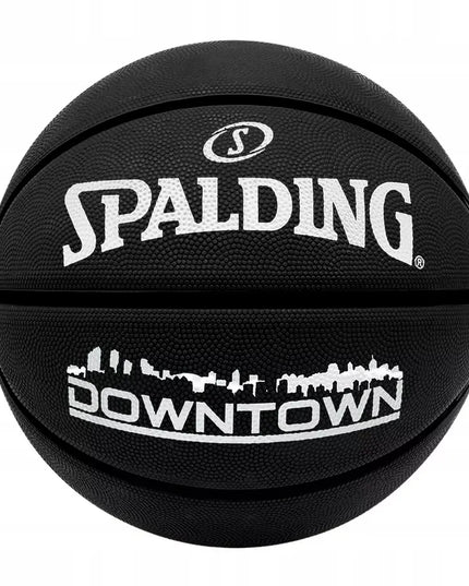 Krepšinio kamuolys SPALDING DOWNTOWN BLACK, 7 dydis, skirtas žaidimui lauke ir gatvės krepšiniui