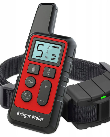Kruger Meier Trenigo Elite dresiruo antkaklis šunims su nuotolinio valdymo pulteliu, vibracija, vandeniui atsparus, 500 m