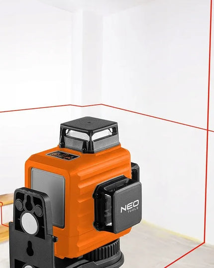 Kryžinis lazeris NEO TOOLS 75-104 3D 360° su raudonu spinduliu ir USB-C jungtimi