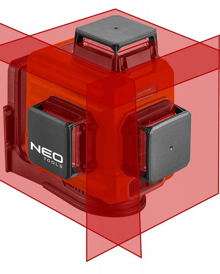 Kryžinis lazeris NEO TOOLS 75-104 3D 360° su raudonu spinduliu ir USB-C jungtimi