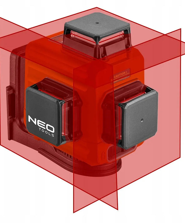 Kryžinis lazeris NEO TOOLS 75-104 3D 360° su raudonu spinduliu ir USB-C jungtimi