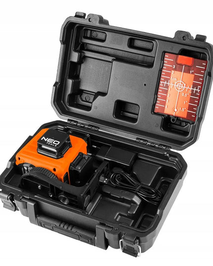 Kryžinis lazeris NEO TOOLS 75-104 3D 360° su raudonu spinduliu ir USB-C jungtimi