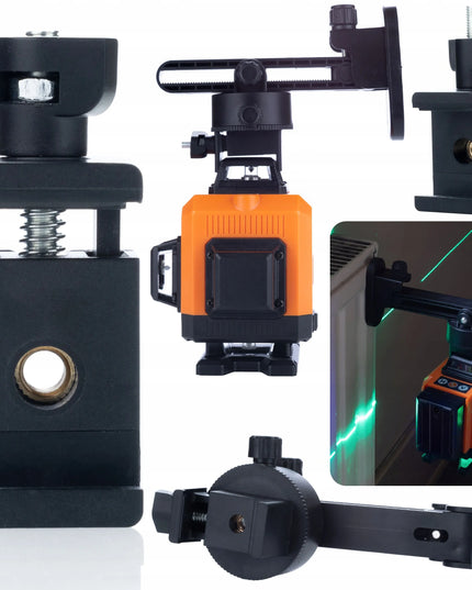 Kryžminis lazerinis nivelyras 360 16L su trikoju 120cm, 2 akumuliatoriais, platforma ir nuotolinio valdymo pulteliu