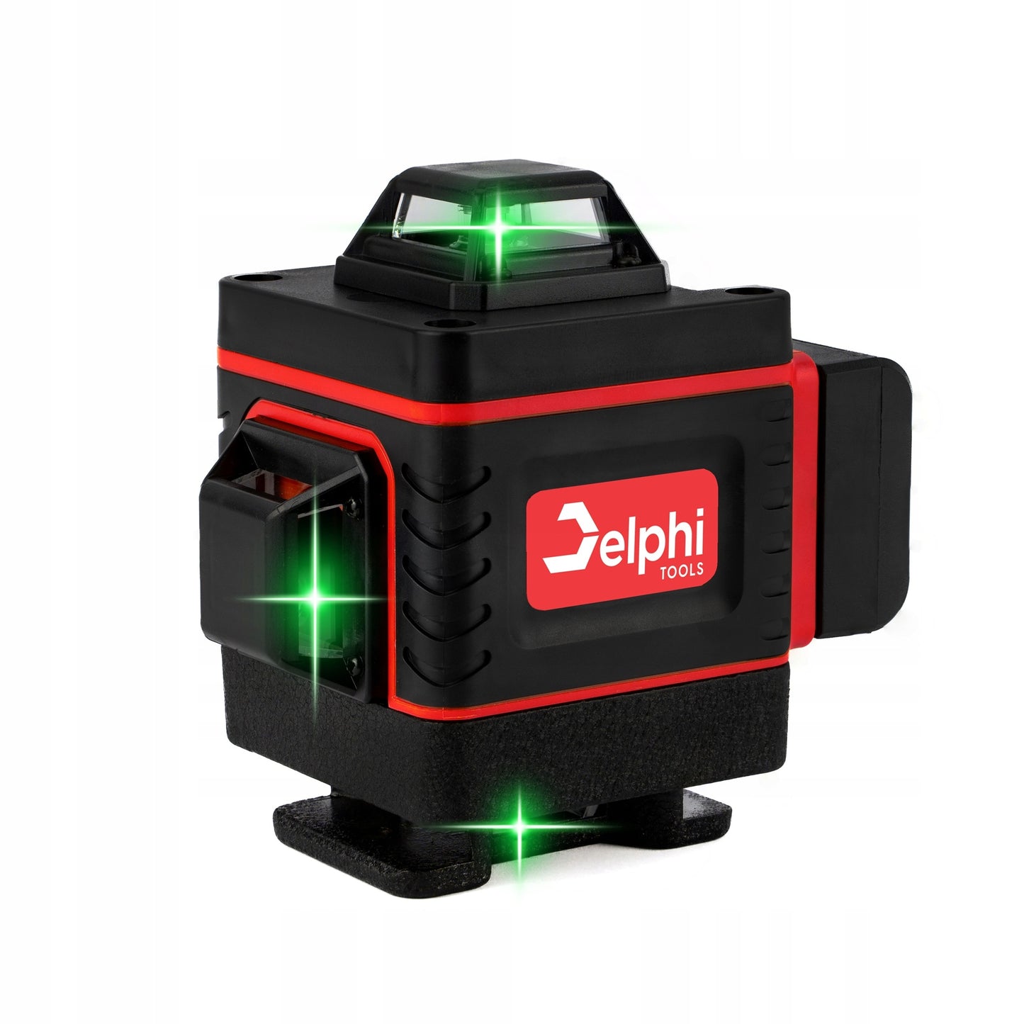 Kryžminis lazerinis nivelyras Delphi Tools 16 linijų 4D 360° su 2 akumuliatoriais, 115 cm aliuminiu trikojų, pulteliu ir pilnu priedų komplektu