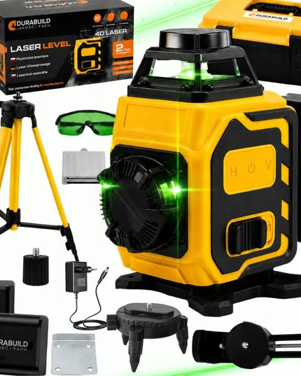Kryžminis lazerinis nivelyras Durabuild PRO LCD 360 4D 16 linijų su stovu