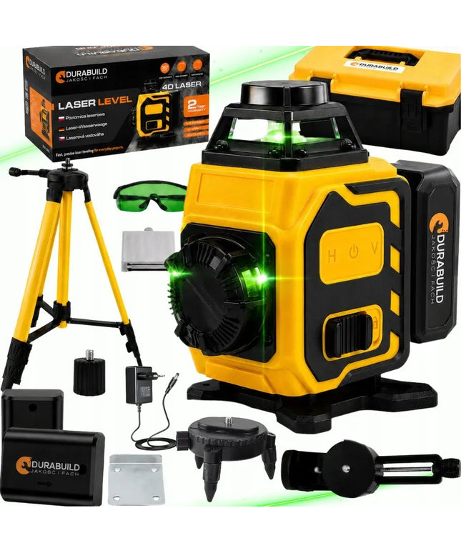 Kryžminis lazerinis nivelyras Durabuild PRO LCD 360 4D 16 linijų su stovu
