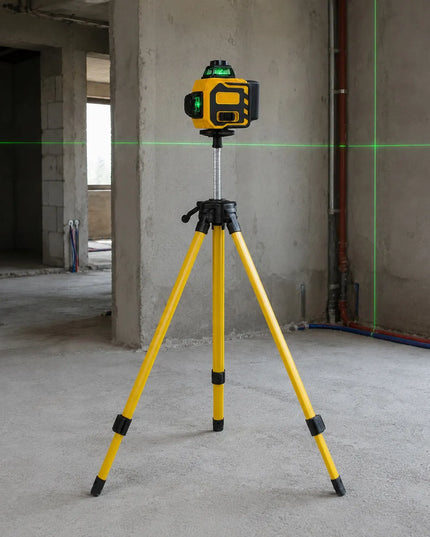 Kryžminis lazerinis nivelyras Durabuild PRO LCD 360 4D 16 linijų su stovu