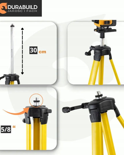 Kryžminis lazerinis nivelyras Durabuild PRO LCD 360 4D 16 linijų su stovu