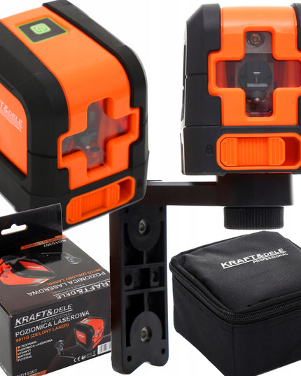 Kryžminis lazeris Kraft&Dele KD10307, savaime išsilyginantis, 15m, su dėklu ir laikikliu