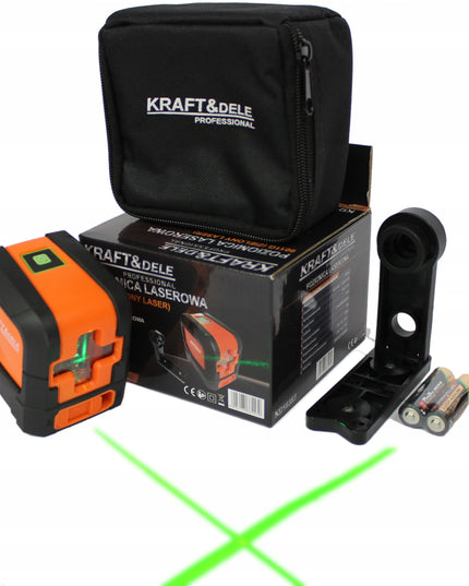 Kryžminis lazeris Kraft&Dele KD10307, savaime išsilyginantis, 15m, su dėklu ir laikikliu